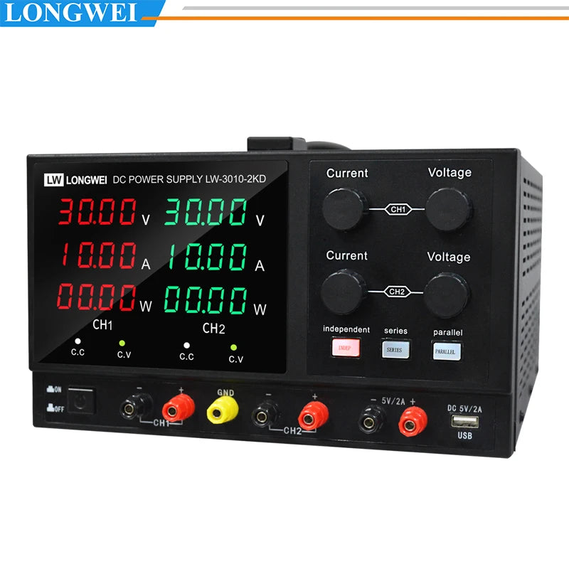 LW-1003-2KD Longwei 100V 3A Adjustable Switching Bench Power Supply  USB Quick-Charge Interface with 4-Digits Display