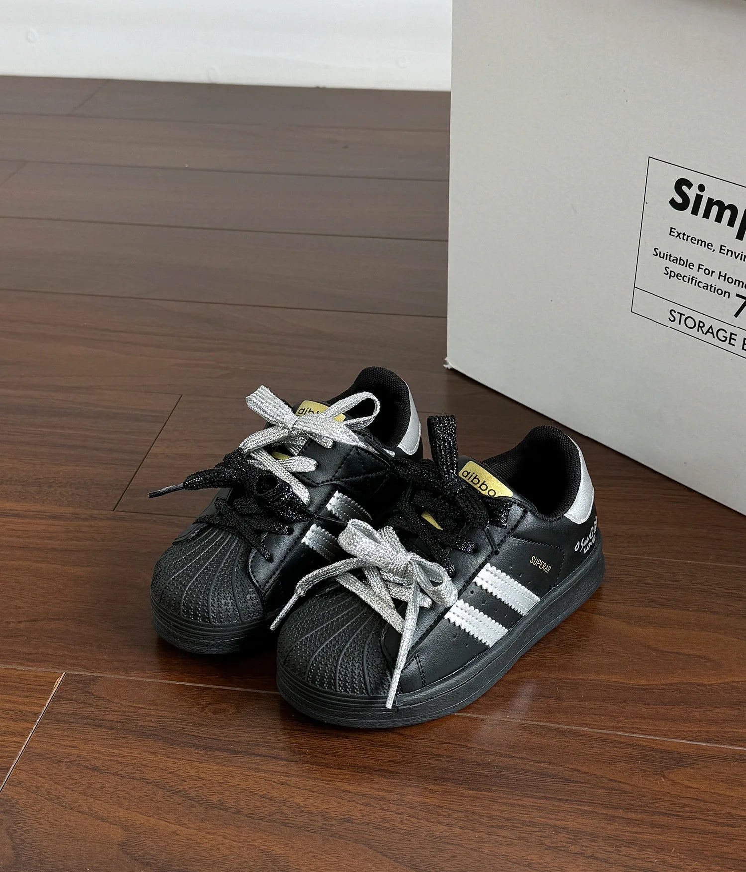 2024 Autumn New Children's Board Shoes Boys and Girls Colourful Lace tide Shoes Casual Shoes Students Shell Head Sports