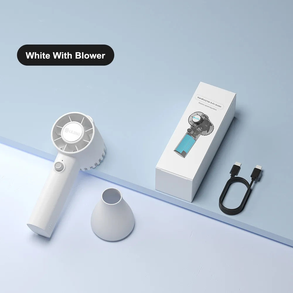 2 in 1 Portable Air Cooler & Dust Blower High Speed 12M/S 100 Speed Stepless Fan Vacuum Cleaner Battery Power Table Installation