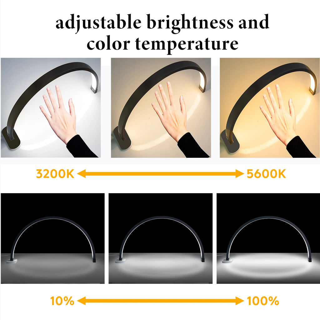 Golden Crystal Table Lamp High Quality 30inch Led Half Moon UV Nail Lamp With Phone Holder Desktop Arch Nail Lamp for Beauty