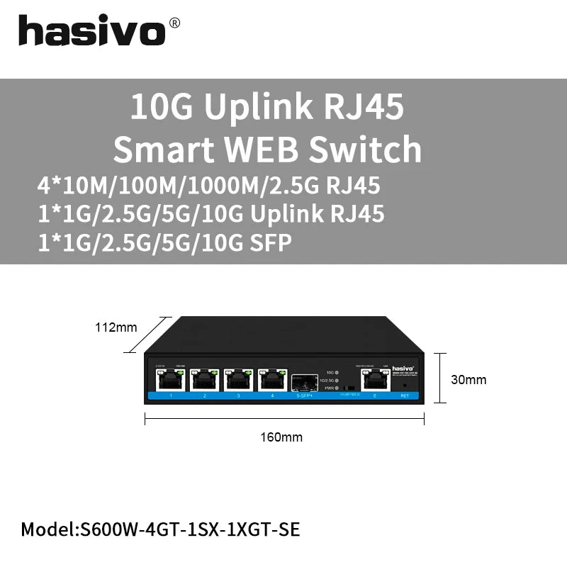 2.5G 10G Uplink Network Light Network Management Switch Plug and Play Enterprise Office VLAN Network Management Type