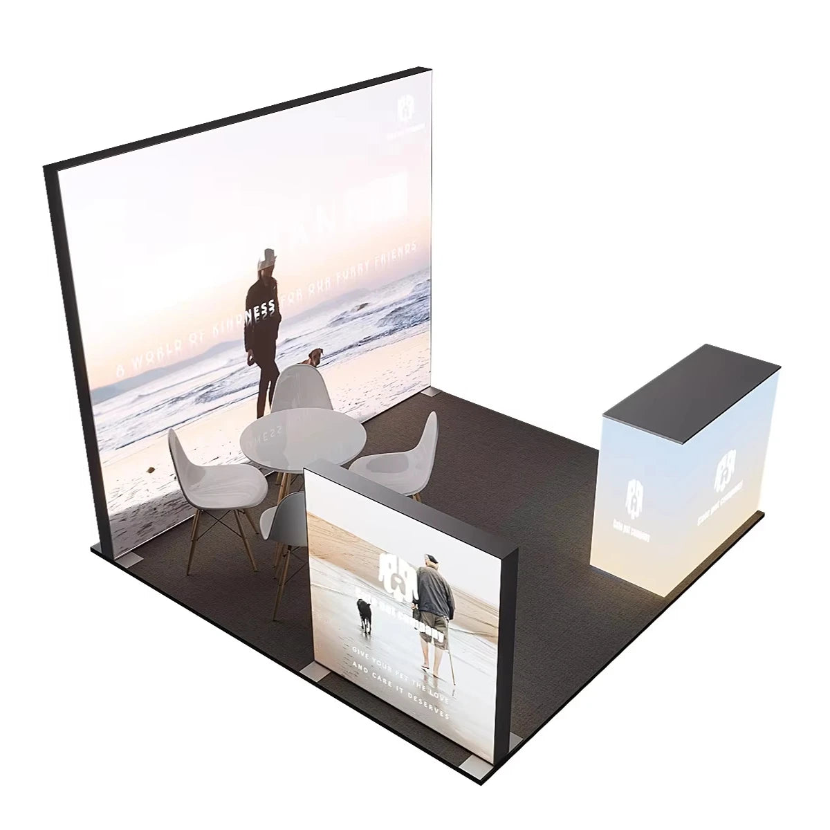 10x10 Aluminium Metal LED Lightbox Stand Trade Show Modular Stand Custom Advertising LED Exhibition Lightbox Trade Show Booth