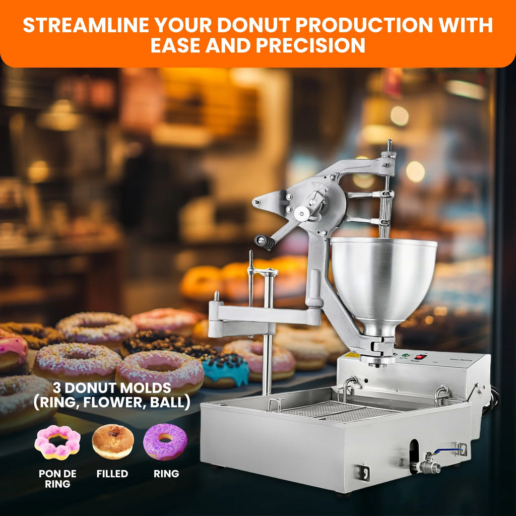 Professional Machines to Make Donuts 9L Hopper Donut-Deep-Fryer-Machine Simple Operation Mini Waffle Donut Sandwich Maker