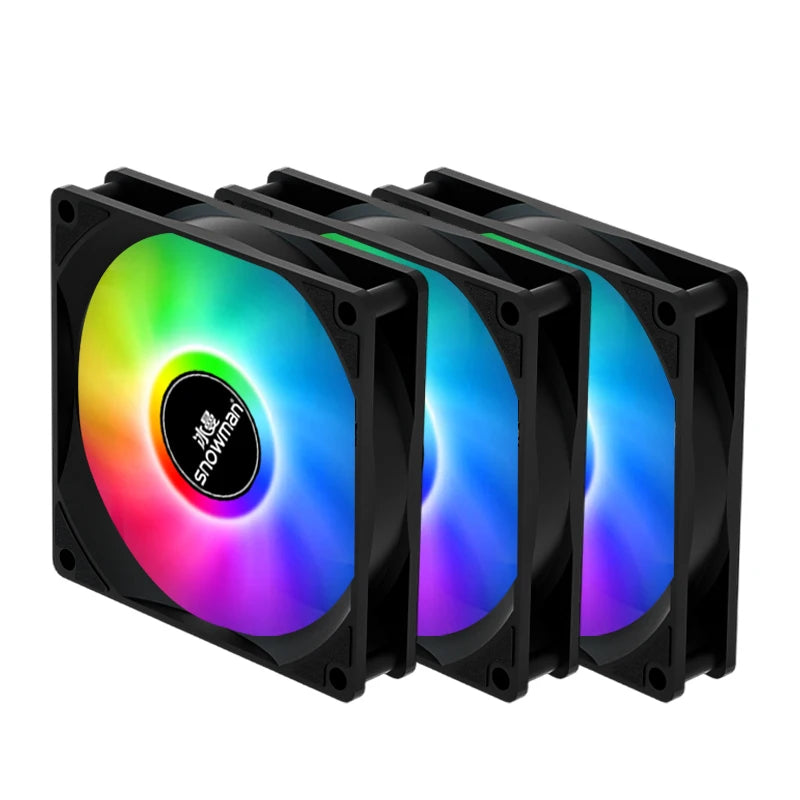SNOWMAN Low Noise 12v 120mm Computer Case Fans Cooling Fan LED ARGB 120x120x25mm PC Cooling Case Fan