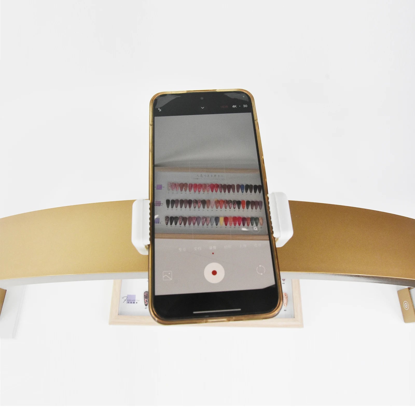 Golden Crystal Table Lamp High Quality 30inch Led Half Moon UV Nail Lamp With Phone Holder Desktop Arch Nail Lamp for Beauty