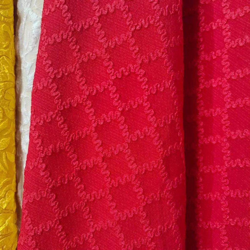 100%polyester Square Lattice Pattern Design Embossed Jacquard Fabrics by the Yard