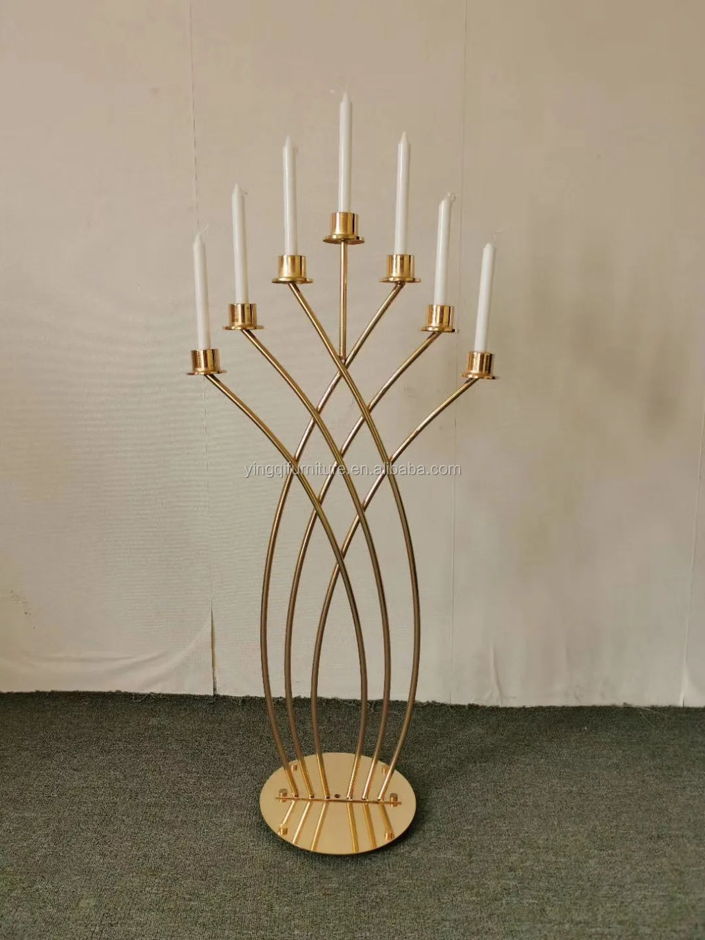 Golden Tall Wedding Party Table Candle Sticks