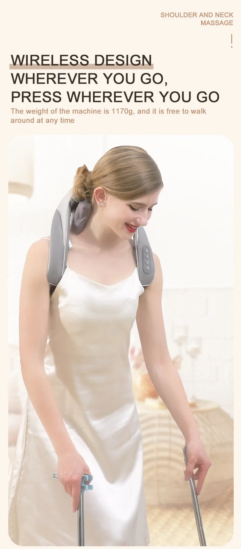 IFINE High Quality Smart Neck Massager Electric Knead Trapezius Muscle Deeply Heating Shawl for Beauty & Personal Care
