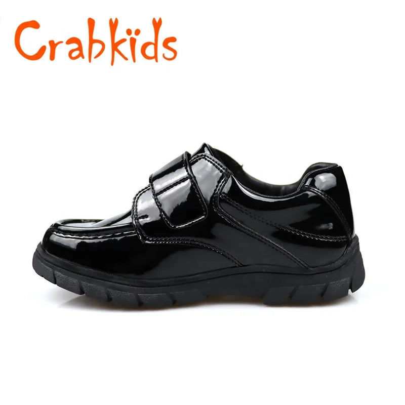2023 Black School Shoes Boys Teenage School Shoes Patent Leather Children Fashion Outdoor Kids Dress Shoes