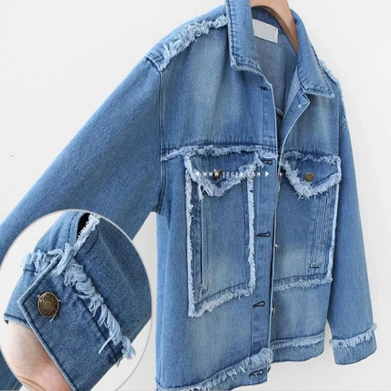 10% Offautumn Winter Jacket Coat Women Holes Denim Jacket Real Large Raccoon Fur Collar and Real Fox Fur Thick Warm Jacket Coats