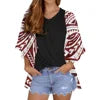 2022 New Arrivals Hawaii Polynesian Tribal Design Chiffon Cardigan Cloak Women's Casual Short Kimono Cardigan Coat Dropshipping
