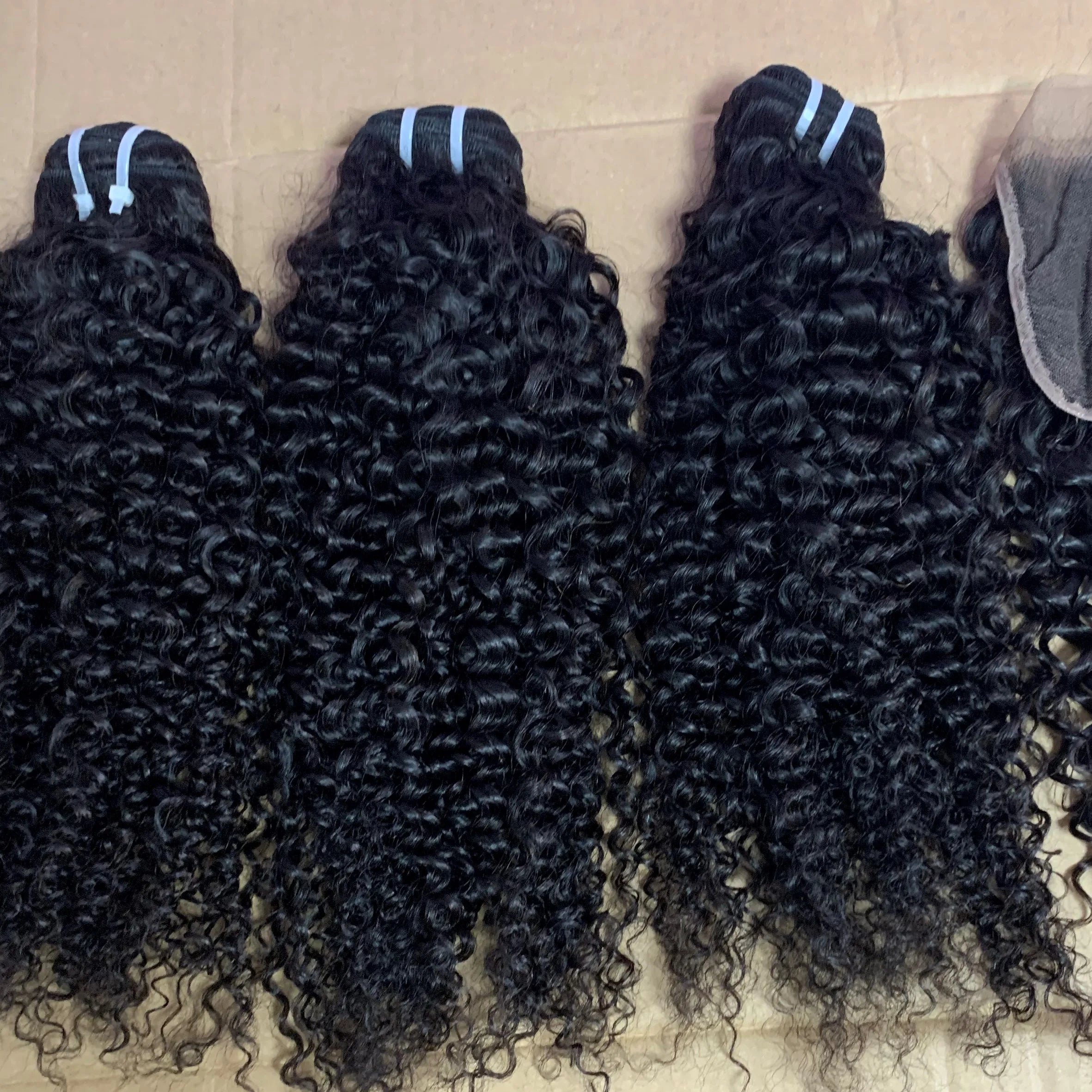 100% Unprocessed Natural Human Hair Raw Loose Deep Wave Hair Bundles Vietnamese Burmese Curly Textures for Birthday