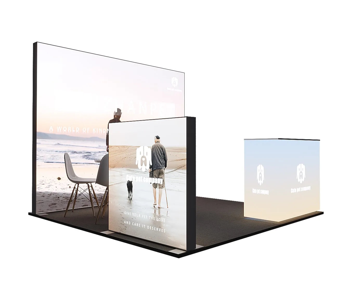 10x10 Aluminium Metal LED Lightbox Stand Trade Show Modular Stand Custom Advertising LED Exhibition Lightbox Trade Show Booth