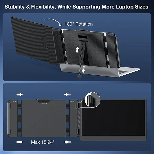 14" Laptop Screen Extender 1080P S1 Portable Monitor for Laptop Speakers & Kickstand Type-C Plug and Play for 13"-17"Laptops