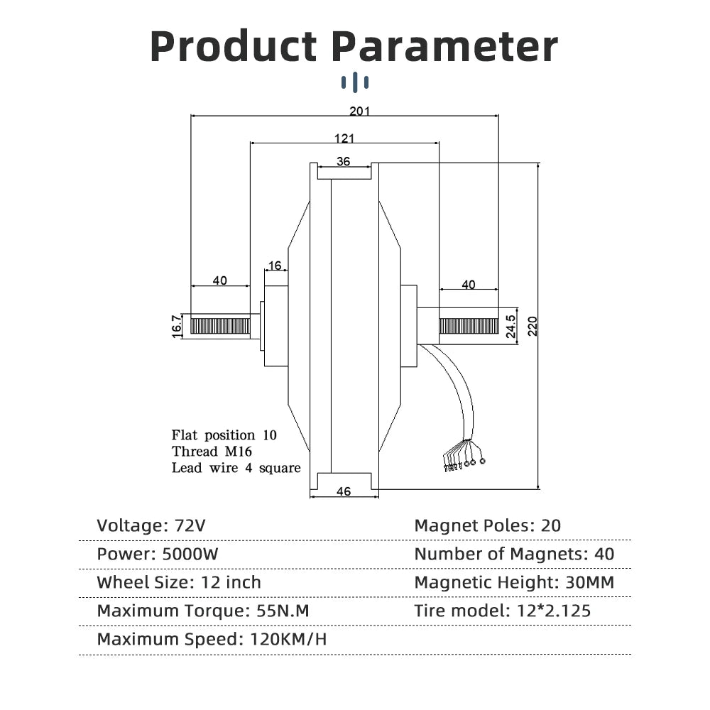 12 Inch Hub Motor With Wheel 72V 5000W 120Km/H Bike and Scooter Hub Motor Wheel Conversion Kit Price