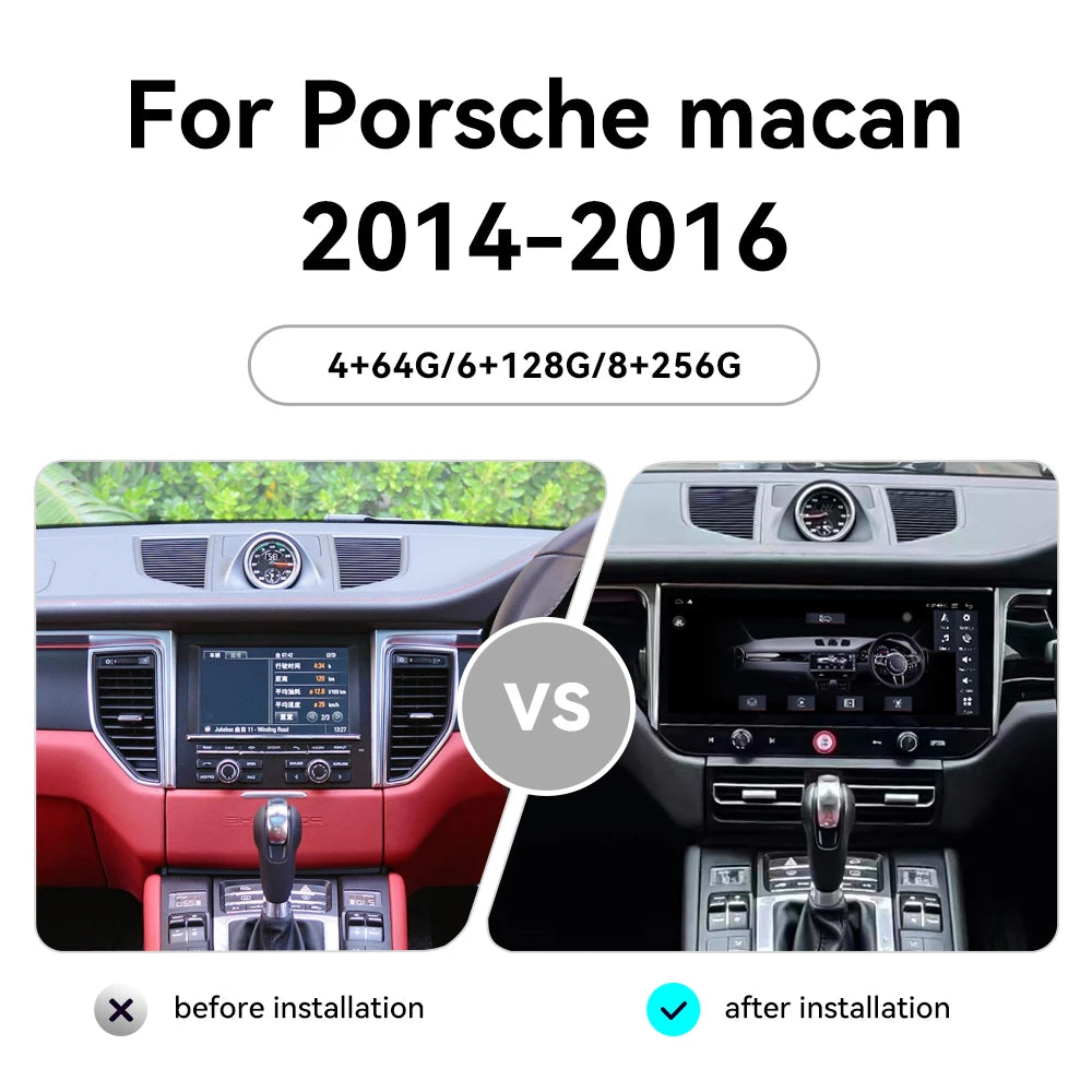 12.3"  Right Hand Drive for Porsche Macan 2014-2016 Car Multimedia Multifunctional Navigation Touch Screen Player With Andriod13