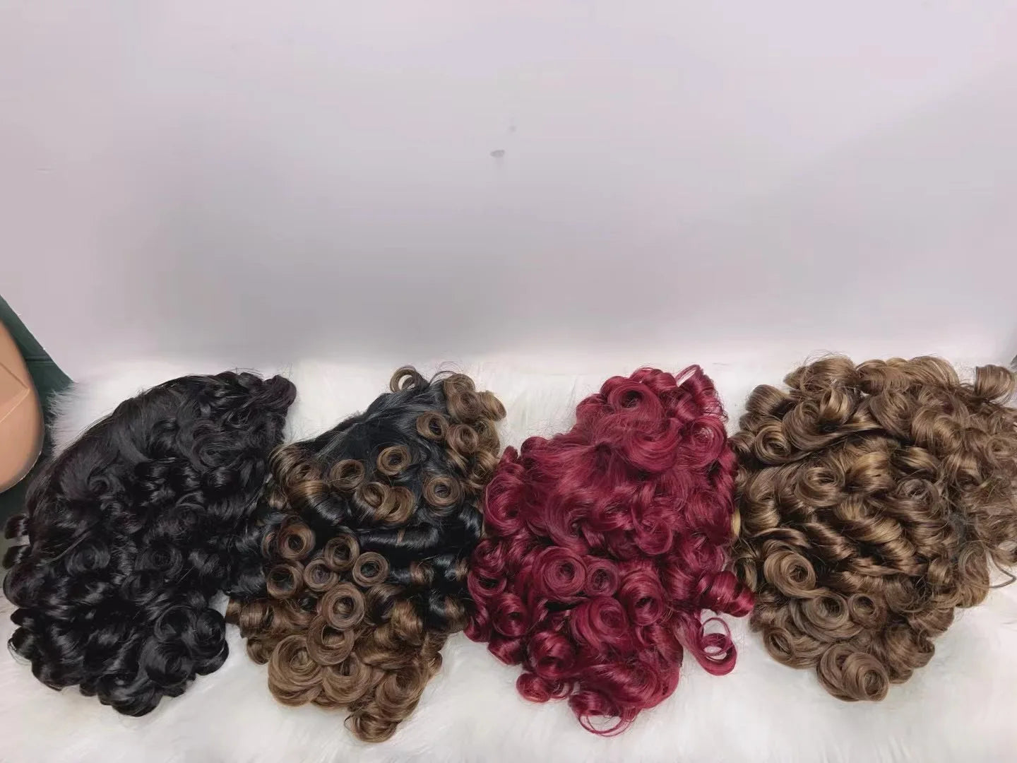 RG1510  Free Part Natural Hairstyles Machine Wig With No Lace 100% Virgin Human Hair Short Bangs Loose Wigs for Black Women