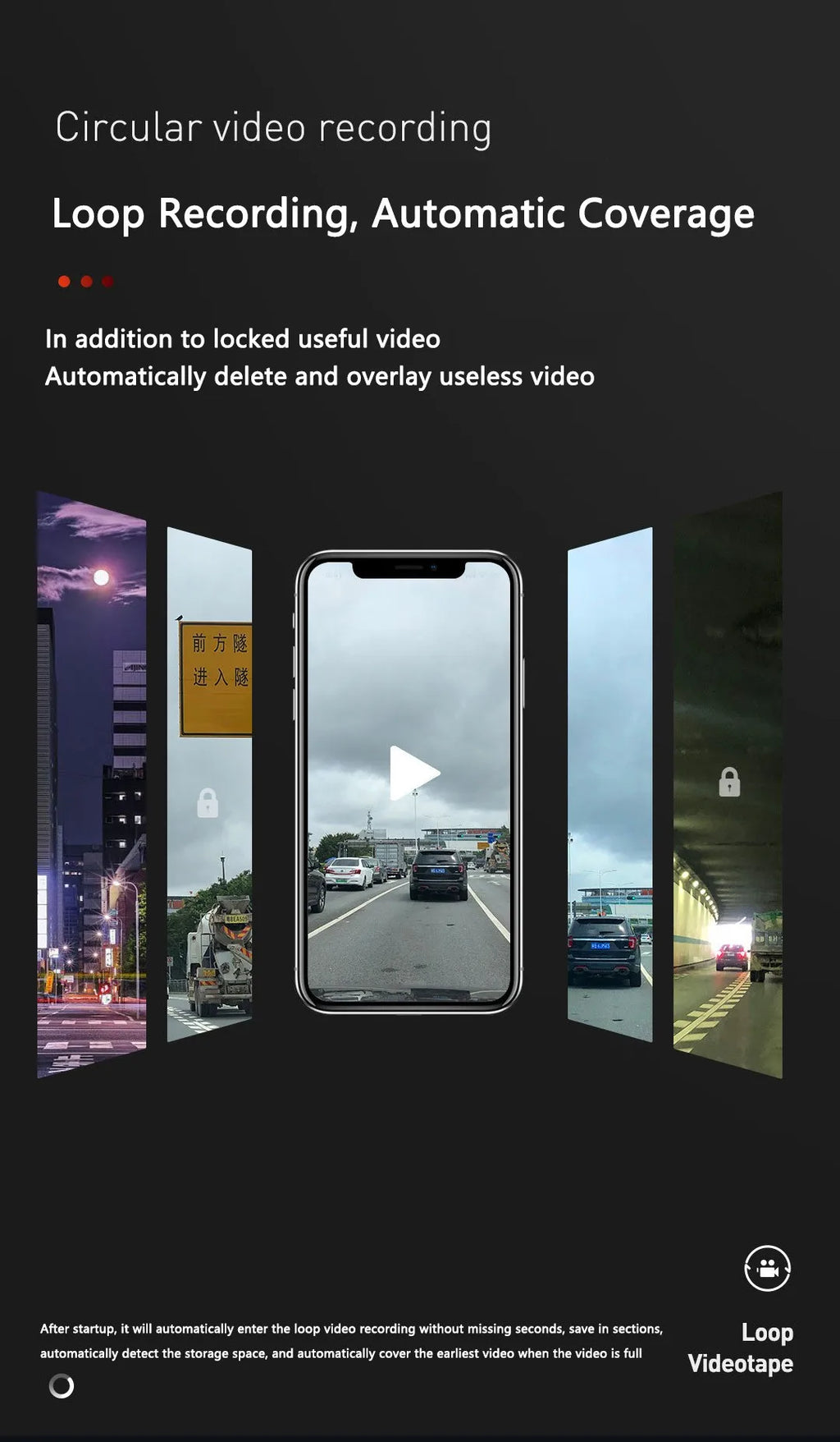 1080p Single Camera Dash Cam Universal Night Vision WiFi Car DVR Black Box with 1-Year Warranty Front Facing Driver's Eye View