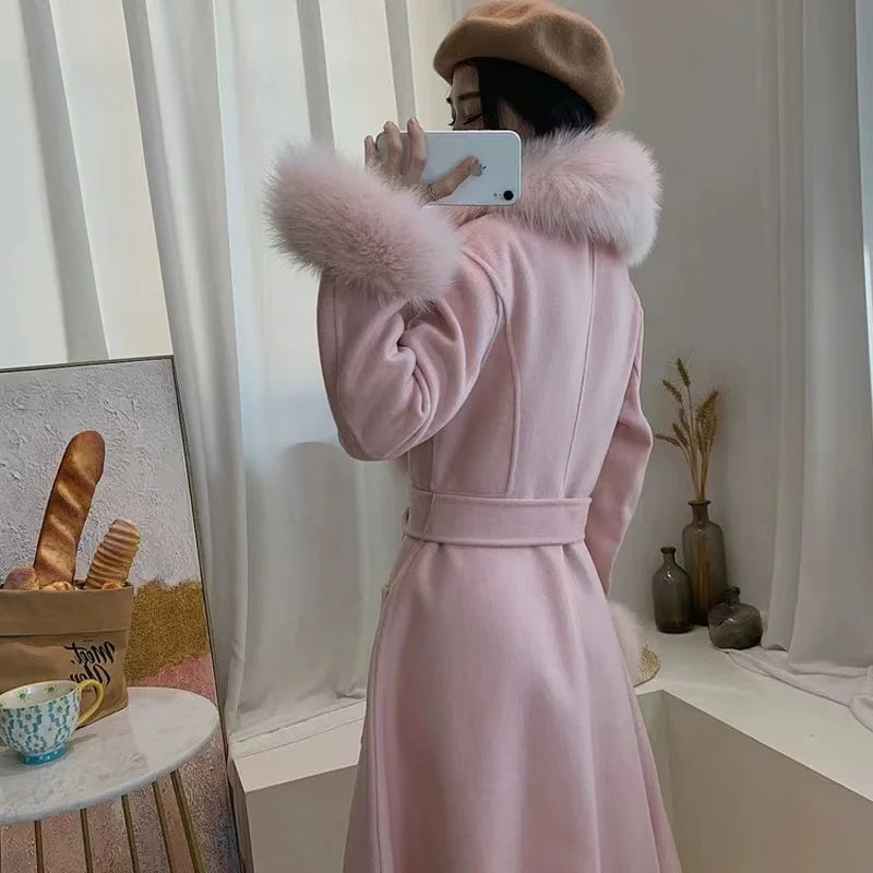 2022 New Style Real Wool Long Coat Quality Woolen Coats