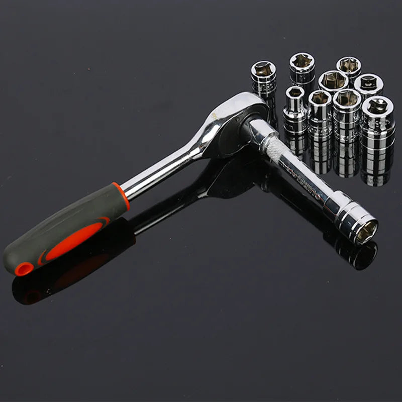 12pcs 1/2 Inch Professional Garage Repair Tool Set Metric Impact Socket Ratchet Wrench Customizable OEM Packaged Case Made CR-V
