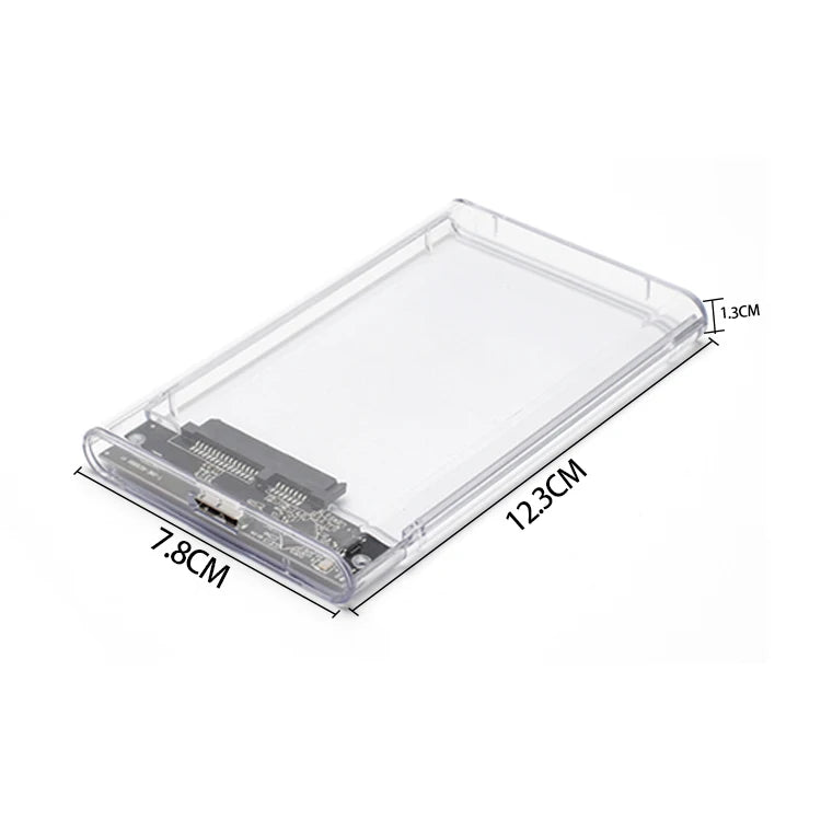 2 5 Inch White Plastic Transparent Solidity Hard Disk Box External USB3.0 Mechanical SSD Fast Transmission Speed