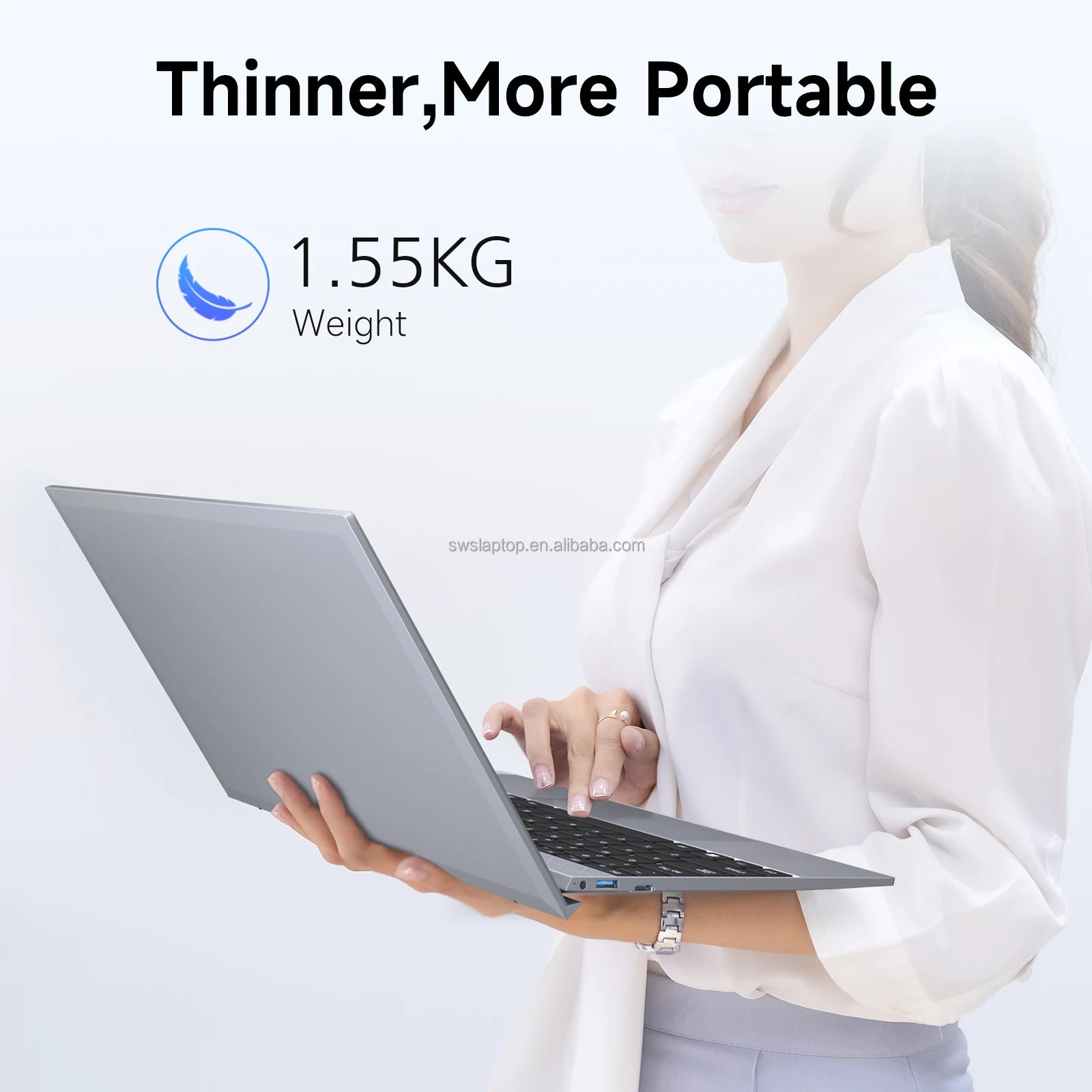 15.6" Laptop Computer 8GB RAM 256GB SSD Intel J3710 FHD IPS Display Wi-Fi 5 Windows 11 Laptop Business