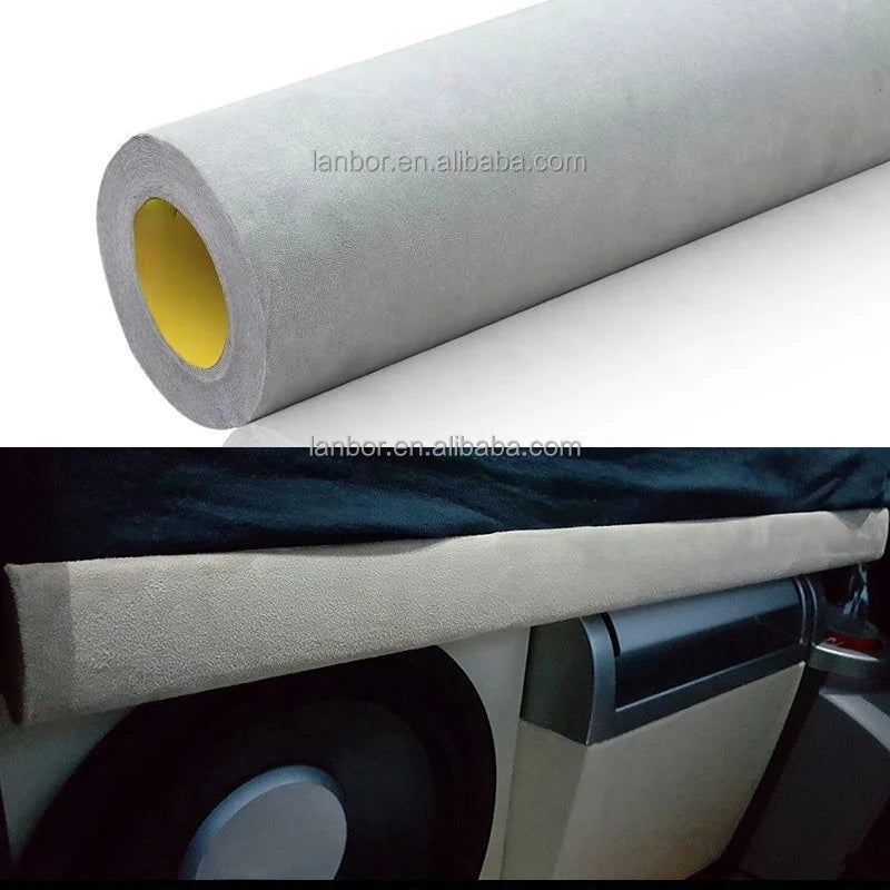Self-adhesive Roll Flannel Pink Suede Film 1.52*15m Suede Car Film Hot Selling Decorative Vinyl Cherry Blossom Pink PVC Interior
