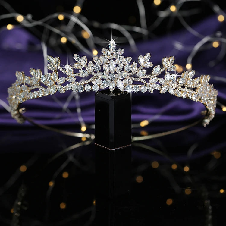 Drop Shipping Exquisite Wedding Tiara Cute Cubic Zircon Rhinestone Bridal Hair Accessories Crown Women BC5523 Corona Princesa
