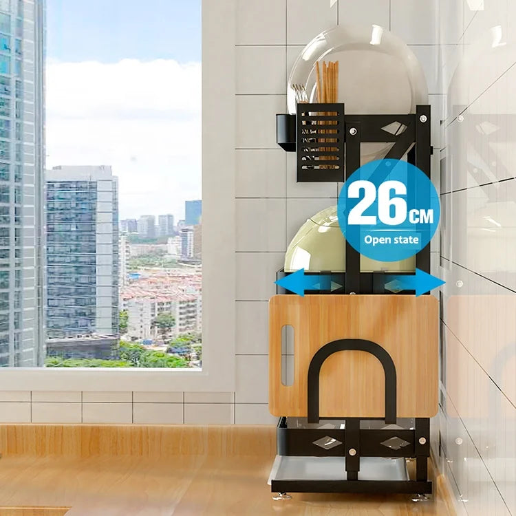 2021 New Wall-mounted/desktop Stainless Steel Foldable Dish Rack Dish Drainer Rack with Drip Tray Kitchen Accessories Organizer