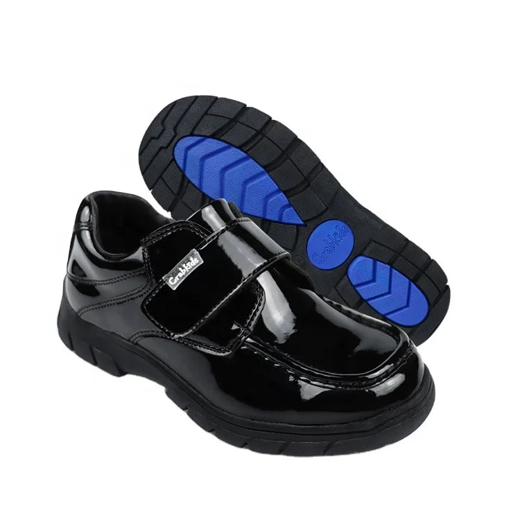 2023 Black School Shoes Boys Teenage School Shoes Patent Leather Children Fashion Outdoor Kids Dress Shoes