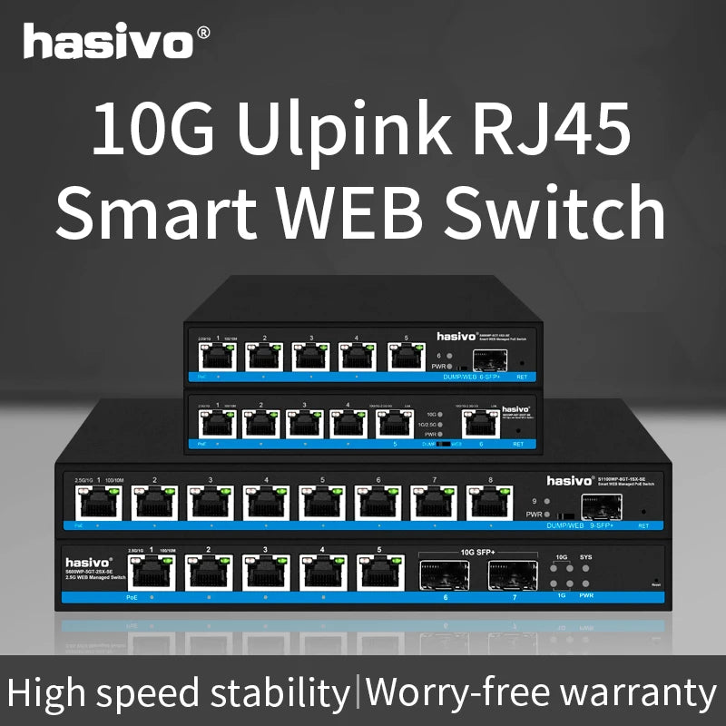 2.5G 10G Uplink Network Light Network Management Switch Plug and Play Enterprise Office VLAN Network Management Type