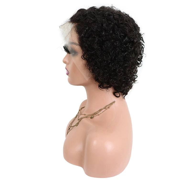2023 Wholesale European Short Pixie Cut Wig 6 Inch Human Hair Wig, 13*4 Lace Frontal Brazilian Human Hair Wig Cut Short bob