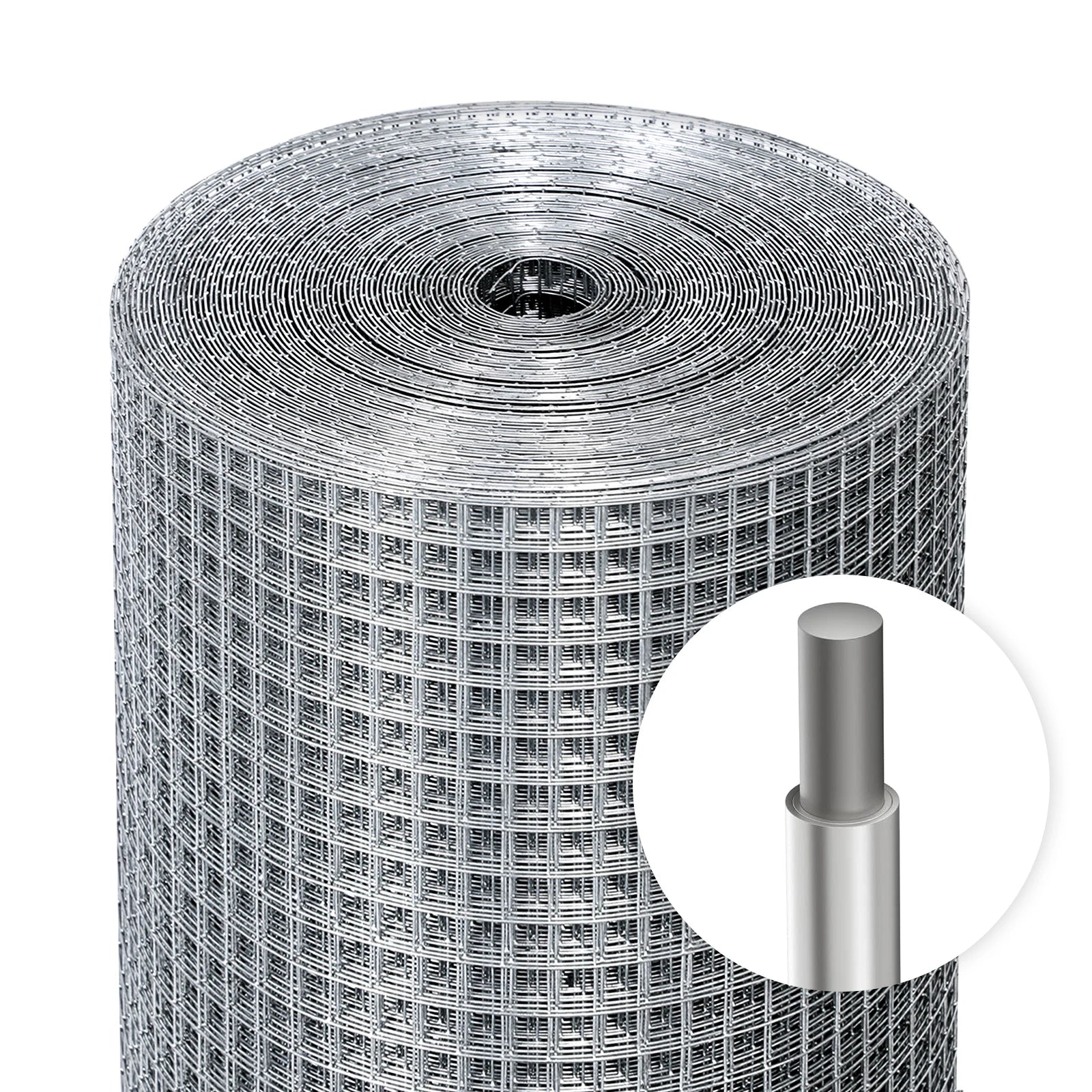 1/2x48x100ft Hardware Cloth 19-Gauge Welded Galvanized Mesh Roll for Hog Wire Fences, Greenhouse Flooring & Crawl Space Covers