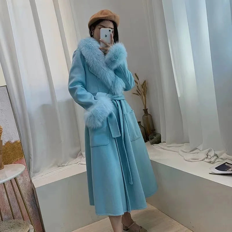 2022 New Style Real Wool Long Coat Quality Woolen Coats