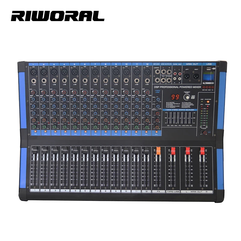 TC-12D 99dsp Digital 12 Channel Powered Mixer/intelligent Digital Power Audio Mixer for Stage