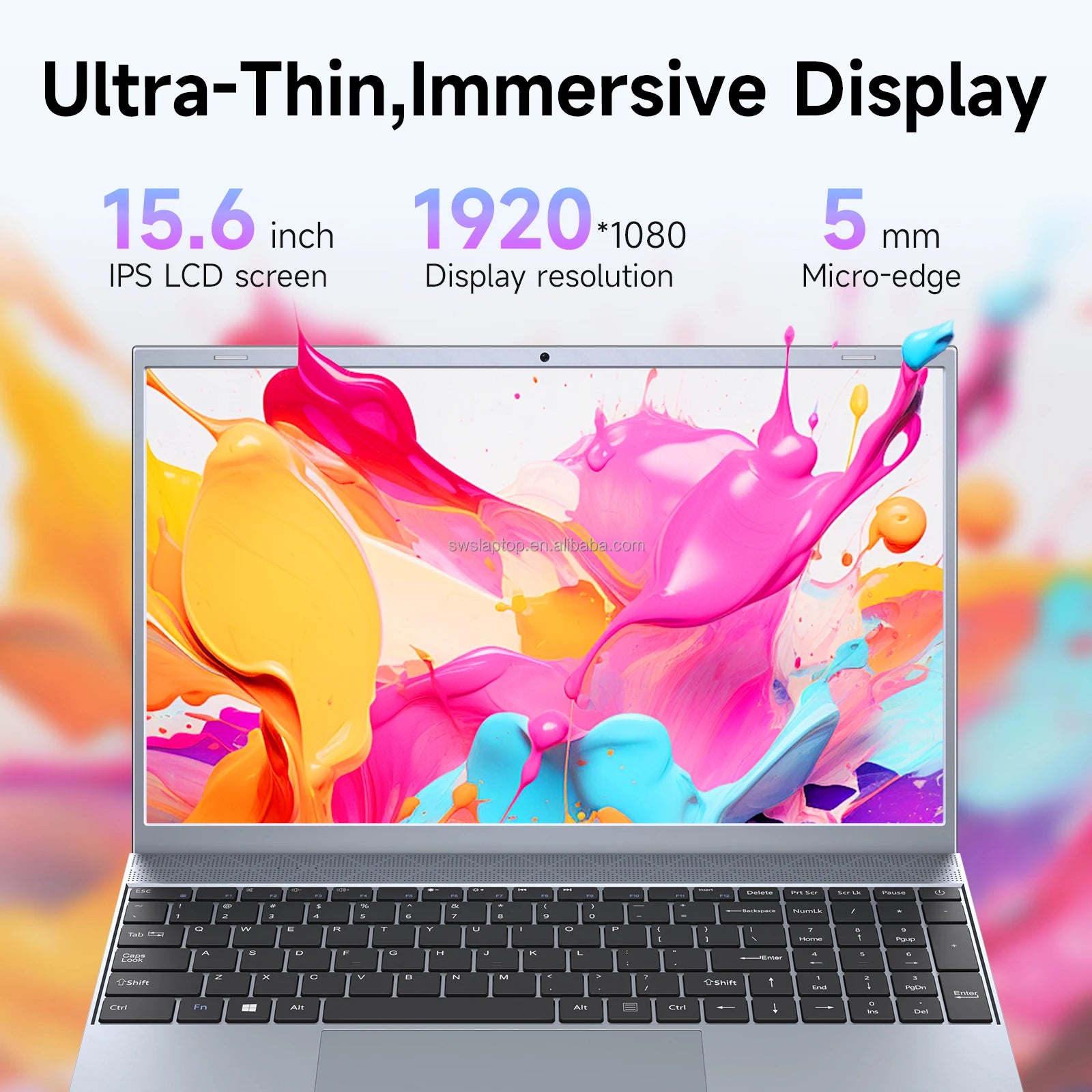 15.6" Laptop Computer 8GB RAM 256GB SSD Intel J3710 FHD IPS Display Wi-Fi 5 Windows 11 Laptop Business