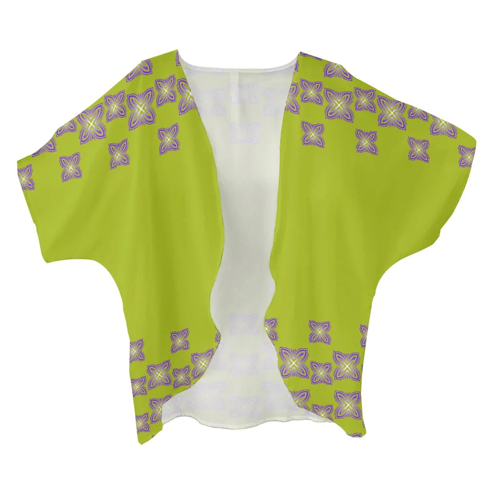 2022 New Arrivals Hawaii Polynesian Tribal Design Chiffon Cardigan Cloak Women's Casual Short Kimono Cardigan Coat Dropshipping