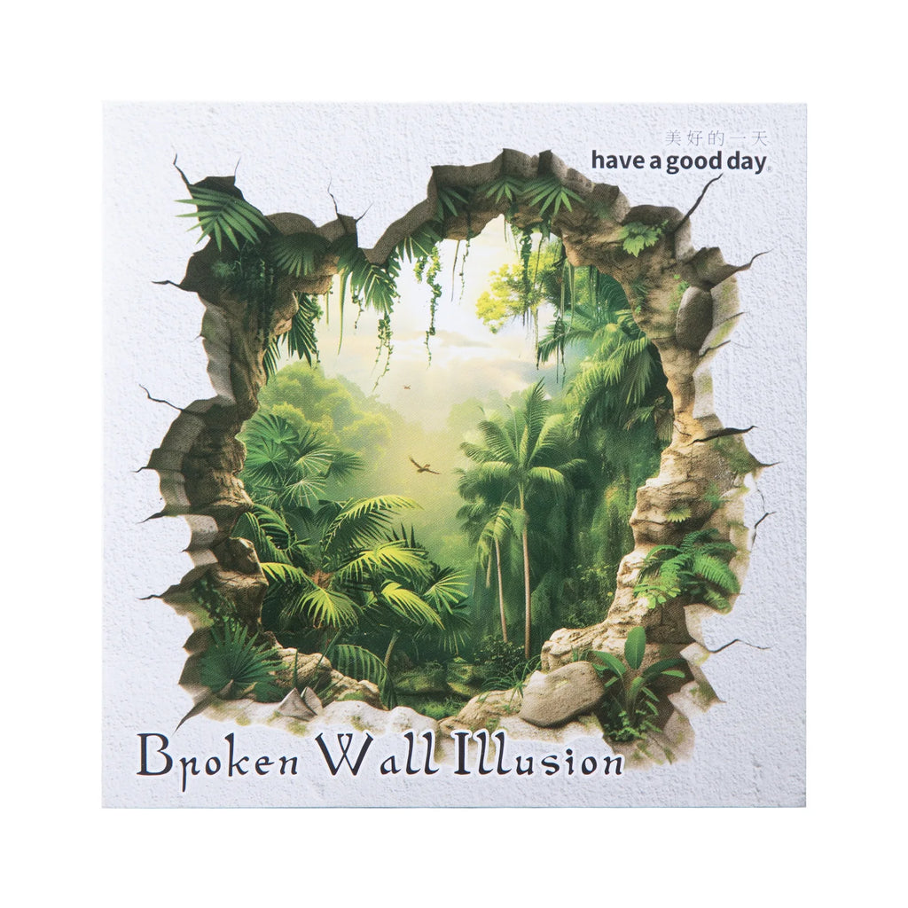 10 Sheets/pack PET Stickers Broken Wall Illusion Series Three-dimensional Wall Hole DIY Decorative Stickers 6 Styles