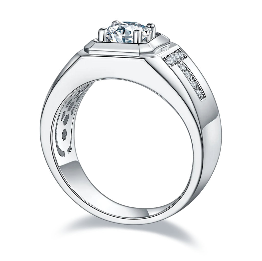 SGARIT Dropshipping 1ct Moissanite Diamond Ring Jewellery White Gold Plated 925 Sterling Silver Jewelry Finger Ring for Men