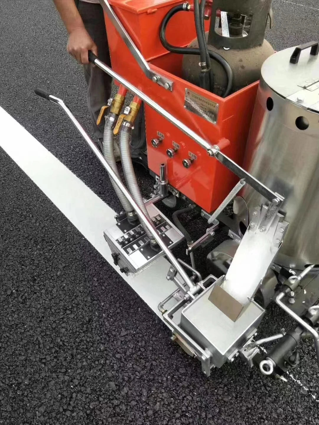 15 cm Width Marking Shoe Hot Melt Road Paint Preheater Hot-Melt Hand Push Road Marking Machine Thermoplastic