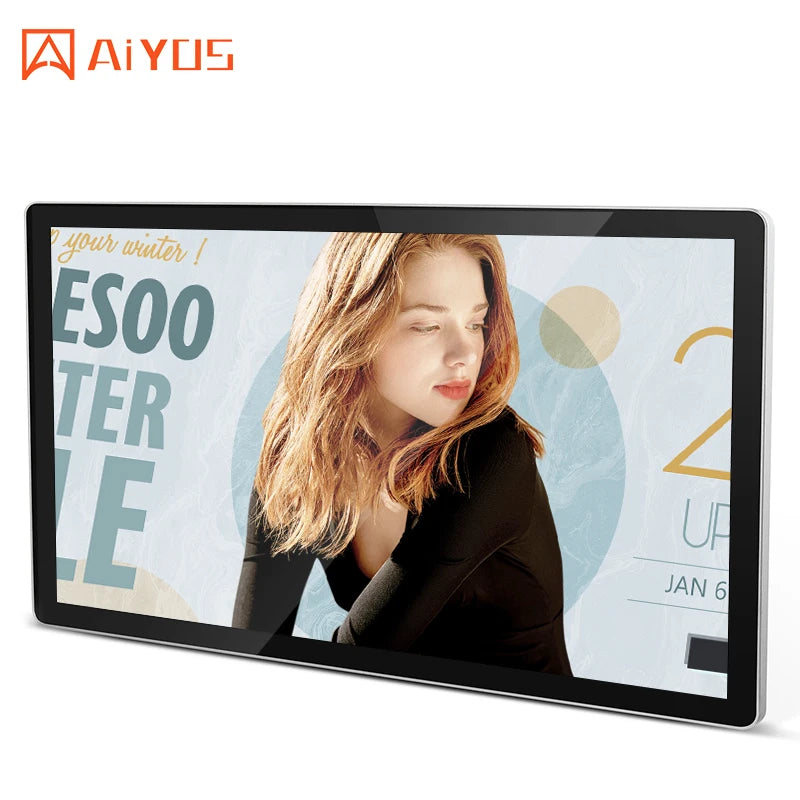 18.5 Inch HD LCD Digital Menu Board Display Wall-Mounted Capacitive Signage for Restaurant Wayfinding Elevator for Shop Store