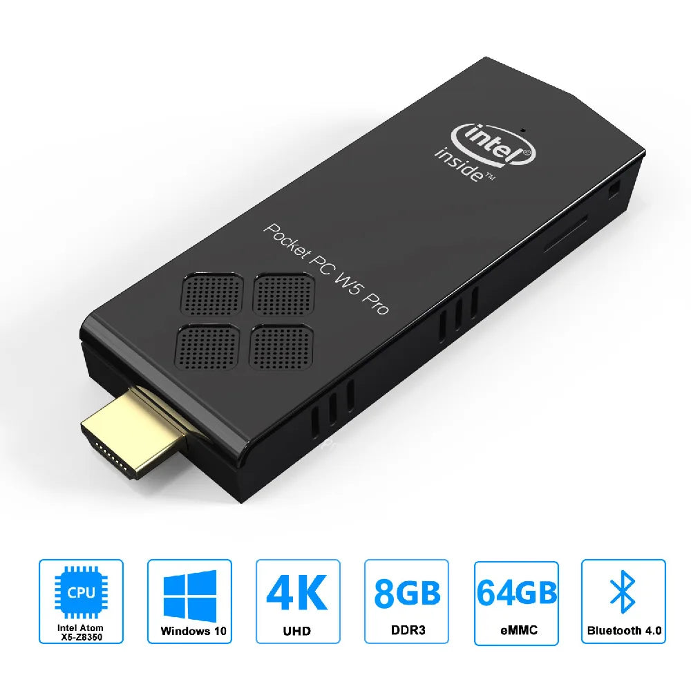 2024 Hot Selling Mini TV Stick 4GB 64GB Win 10 OS Intel Z8350 Quad Core Used Industrial Business Mini PC HD USB HDD WiFi BT4.0