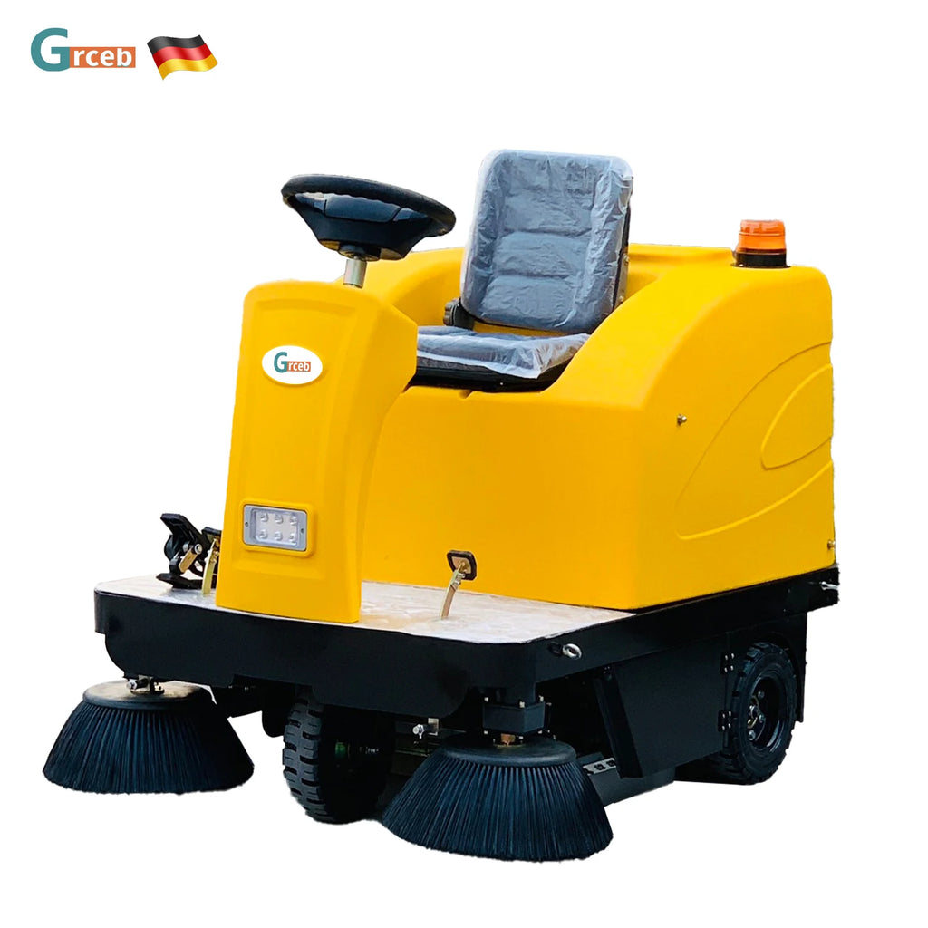 1450A Electric Ride-On Street Sweeper Industrial Floor Vacuum Sweeper Automatic Cleaning Home Hotels Printing Shops Core Brush
