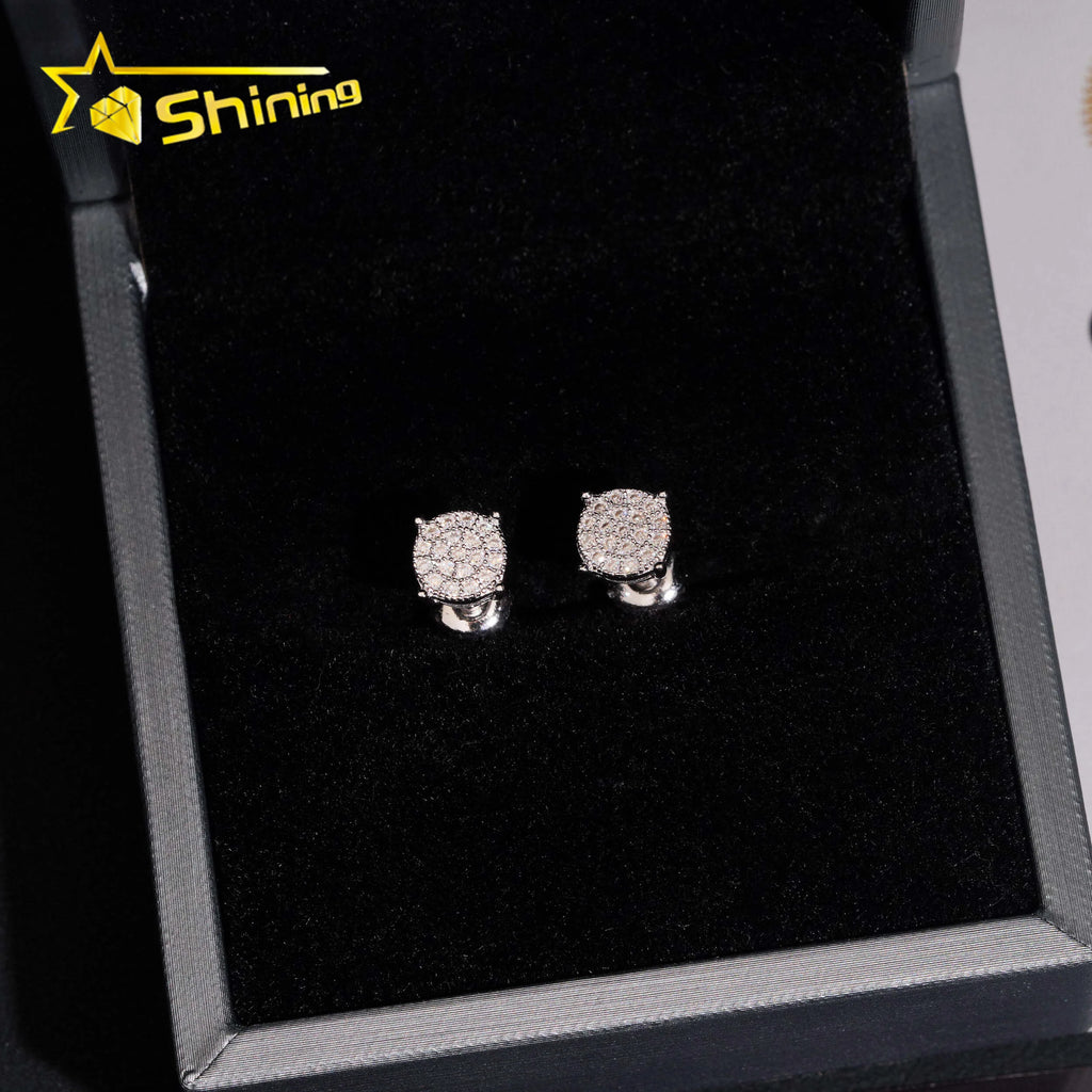 USA Warehouse Fast Shipping 925 Sterling Silver Gold Plated Pass Diamond Test VVS Moissanite Screw Back Stud Earring
