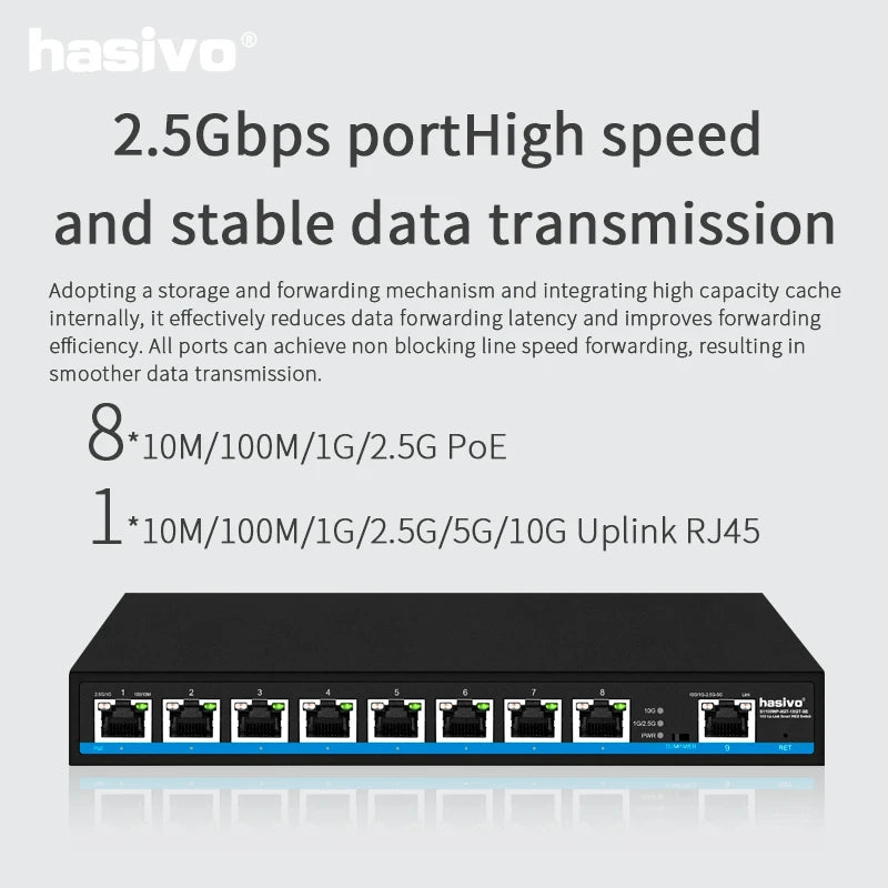 2.5G 10G Uplink Network Light Network Management Switch Plug and Play Enterprise Office VLAN Network Management Type