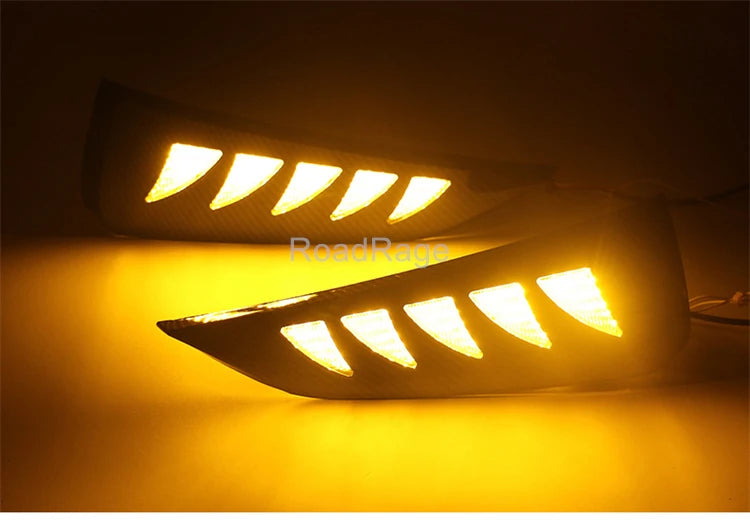 RoadRage LED Daytime Running Daylight Fog Lights DRL Kit Driving Fog Lamp with Turn signal Light Fit for MG MG5 2021 2022