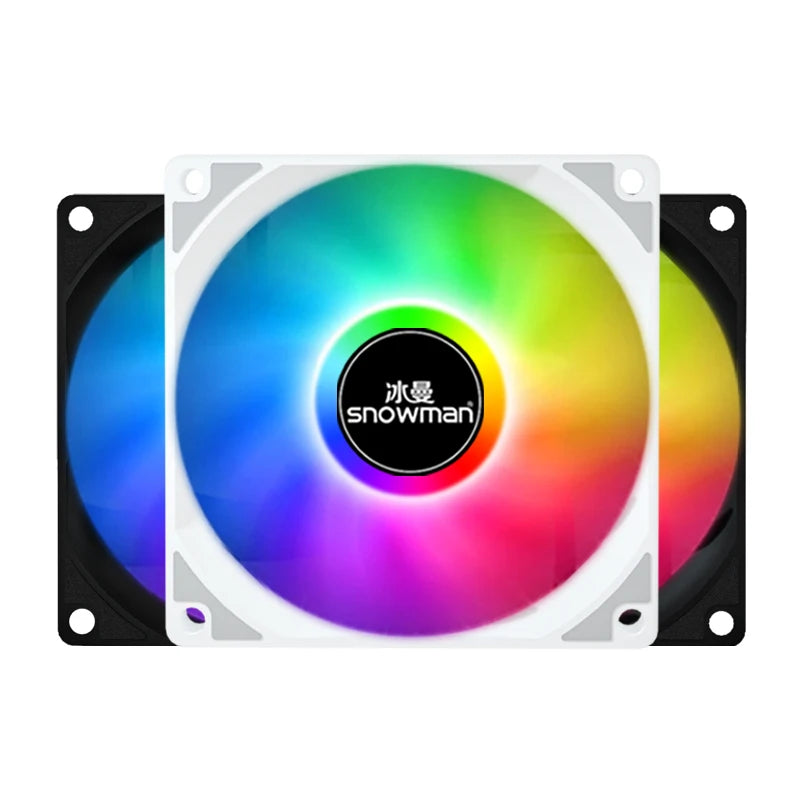 SNOWMAN Low Noise 12v 120mm Computer Case Fans Cooling Fan LED ARGB 120x120x25mm PC Cooling Case Fan