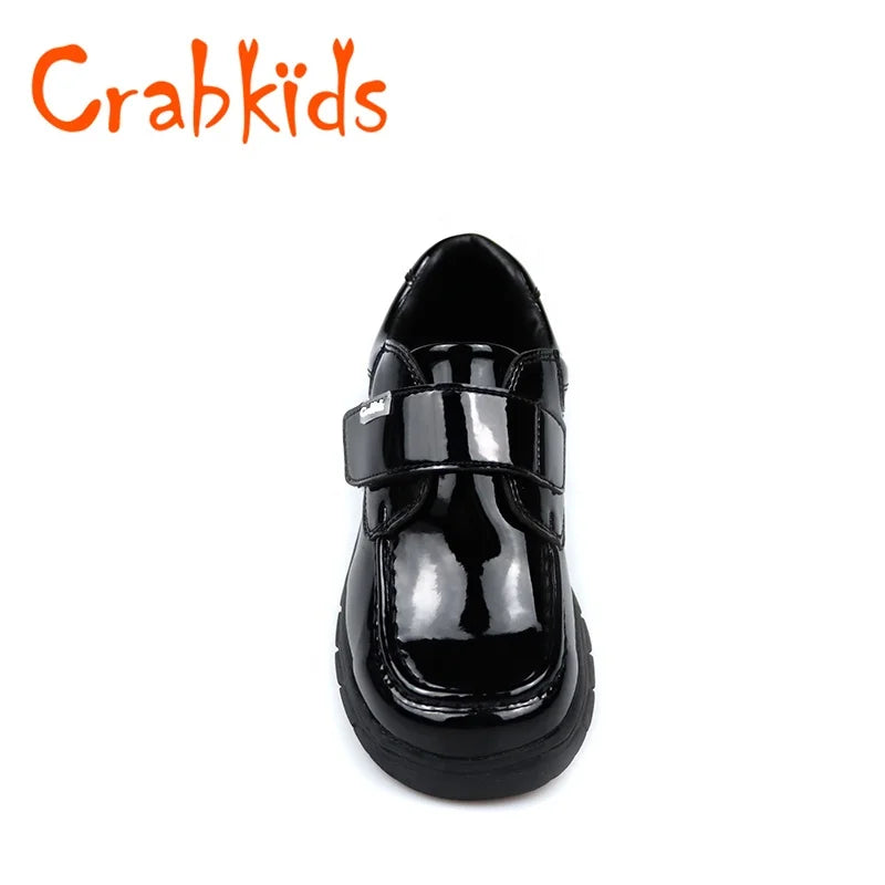 2023 Black School Shoes Boys Teenage School Shoes Patent Leather Children Fashion Outdoor Kids Dress Shoes