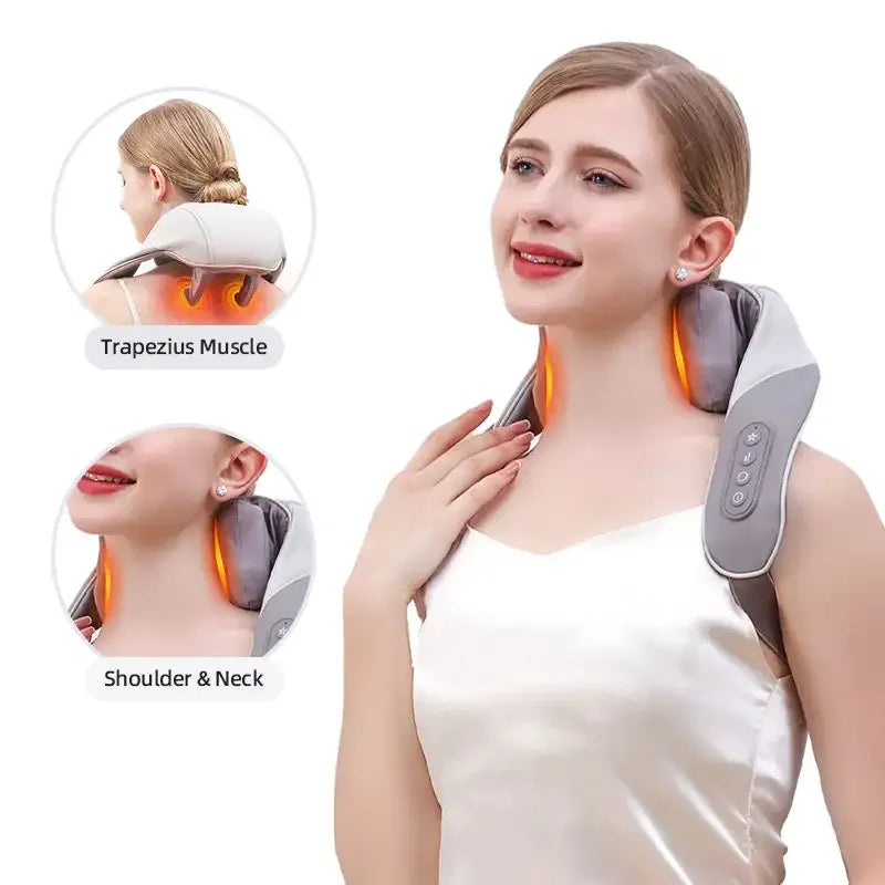 IFINE High Quality Smart Neck Massager Electric Knead Trapezius Muscle Deeply Heating Shawl for Beauty & Personal Care