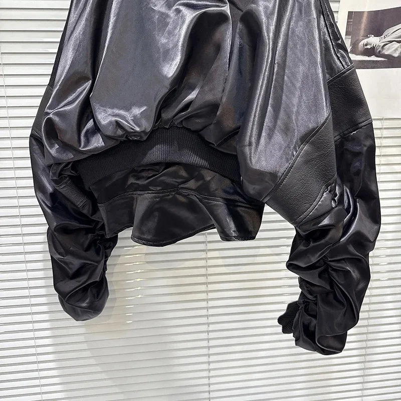 2025 Autumn New Street Style Patchwork Baseball Jacket for Women Loose Zipper Short Coats Female